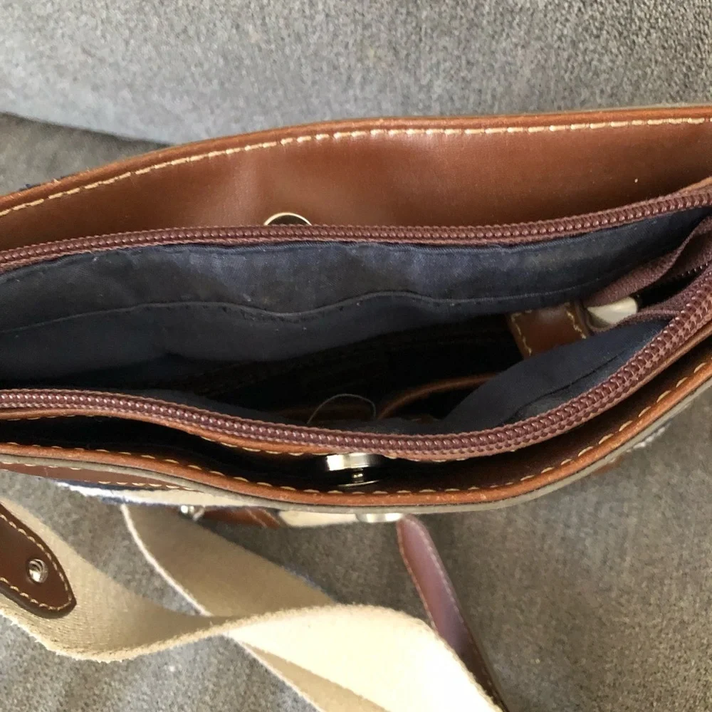 Chaps Navy Striped Crossbody - Picture 2 of 4
